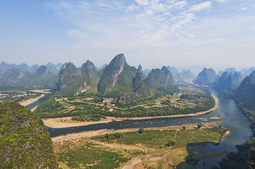 An aerial view of Yangshuo and Li River
https://commons.wikimedia.org/w/index.php?curid=17045998
