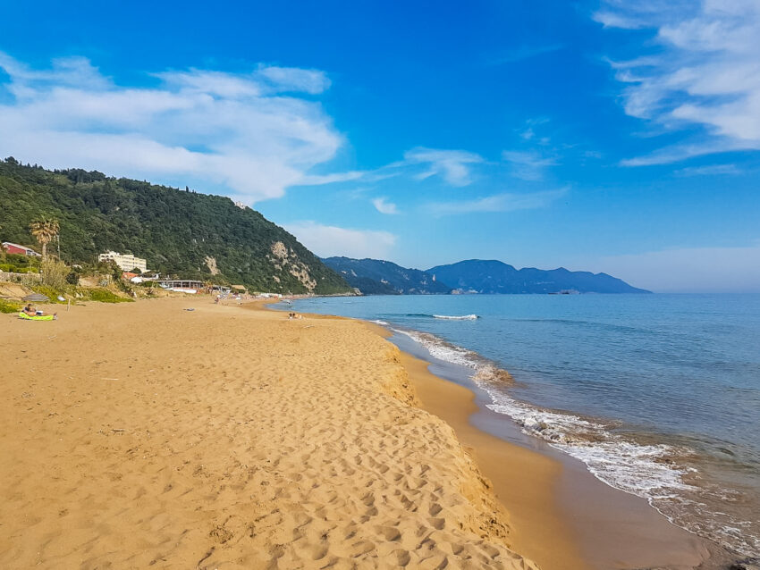 Glyfada Beach on the island of Corfu, Greece